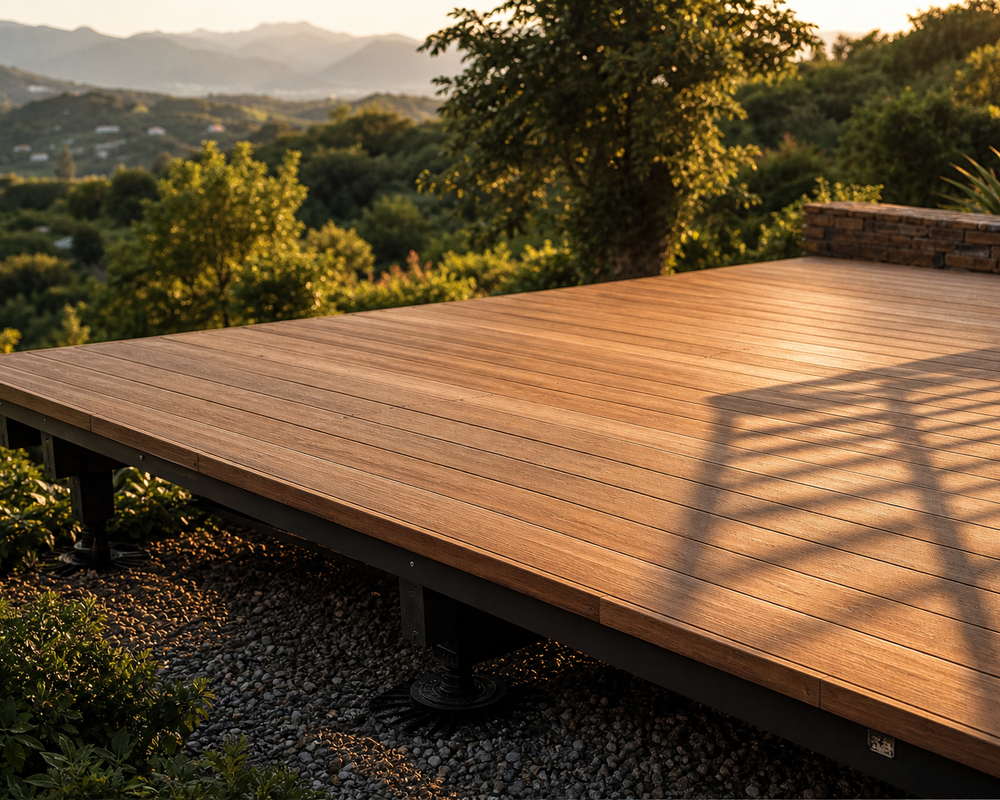 Terrasse bois en pin Douglas au bord de l'Adour
