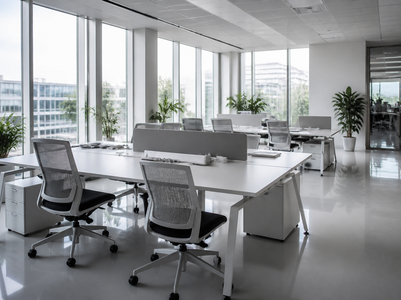 Bureaux impeccables après le passage d'une société de nettoyage